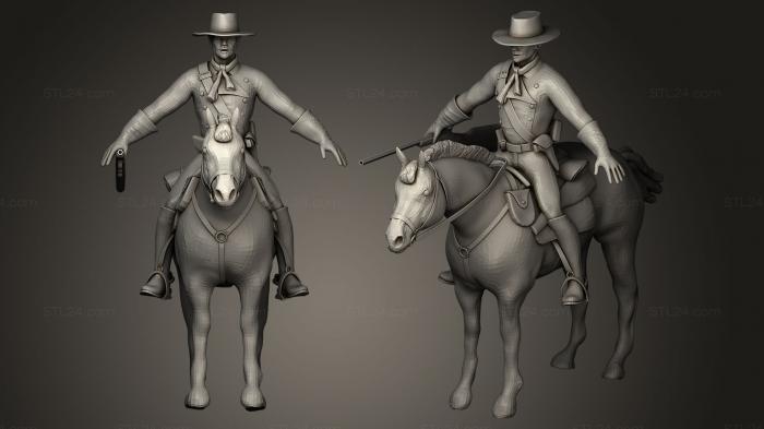 Military figurines (cowboy on horse, STKW_0009) 3D models for cnc